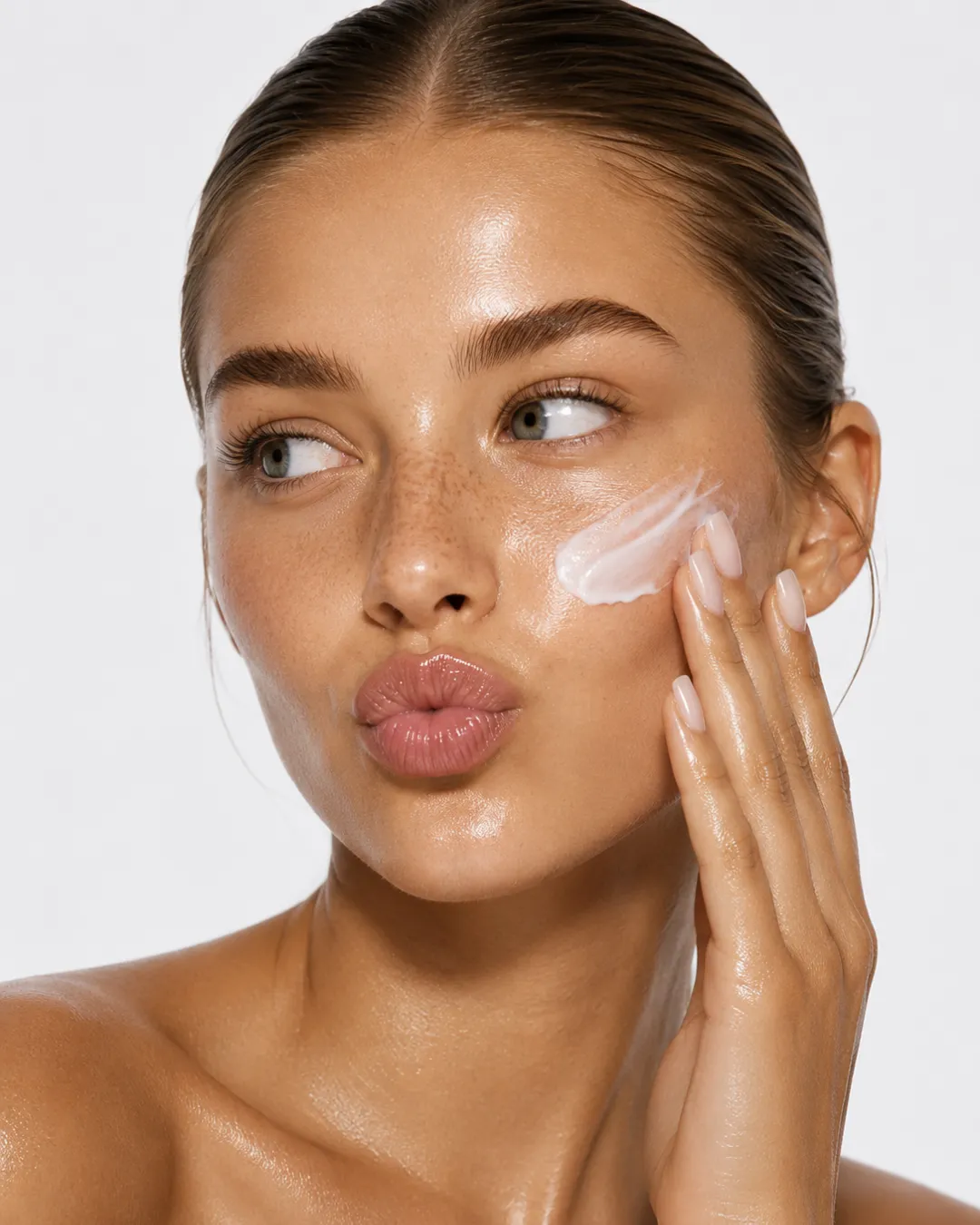 Happy customer applying Super Smart Skin